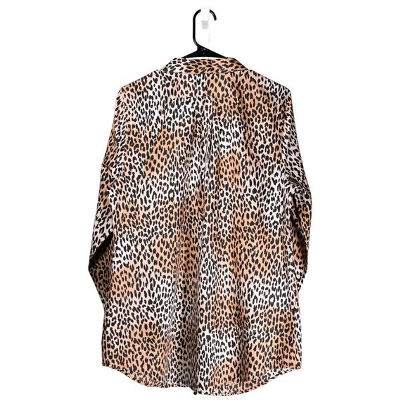 Chico's Women's Shirt Button Up Animal Print Long Sleeve Blouse Tunic Top 2 L/12 - Picture 2 of 8